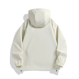 <b>Men's</b> Hooded Jacket Spring and Autumn Solid Color Windproof and Waterproof Outdoor <b>Work</b> Jacket - Product Image 3