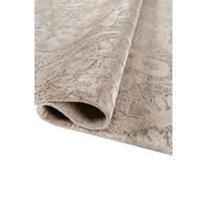 Alfombra Rectangular de Lana y Seda de Bambú Anudada a Mano Pansy Ivory AKWB-3629 con Patrón Floral Abstracto para el Hogar, Pasillo o Sala de Estar - Product Image 2