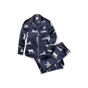 ชุดผ้าสักหลาดแขนยาวติดกระดุมหน้าสำหรับผู้หญิงชุดนอนผ้าฝ้าย100% พิมพ์ลายดิจิทัลแบบกำหนดเอง - Product Image 1