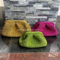 NEUES DESIGN 2026! Gewebte Häkel-Clutch mit Metallic-Effekt, Damen-Strohtasche für den Sommer, Hergestellt in Vietnam