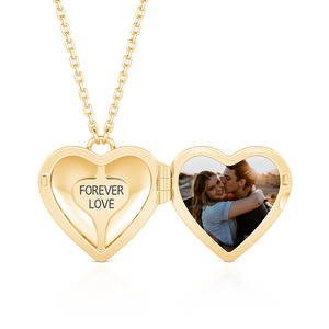 Jeulia Custom Engraved Infinity Heart Photo <b>Locket</b> with Birthstone Perfect Gift - Product Image 3
