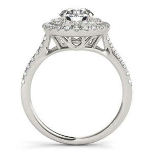 Ensemble de mariage en or blanc 14 carats avec double halo de diamants, bagues en diamants de 0,50 carat - Product Image 1
