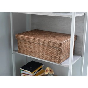 Cesta rectangular de ratán tejida a mano con tapa, cesta de almacenamiento hecha a mano, venta al por mayor, ecológica, hecha en Vietnam - Product Image 6