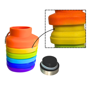 Bouteille d'eau pliante en silicone en forme de coeur 500ml Bouteille d'eau de voyage en silicone pliable - Product Image 5