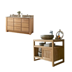 Meuble sous-vasque Lavabo de salle de bain mural Vanité Couleur bois Meubles de salle de bain naturelle - Product Image 3