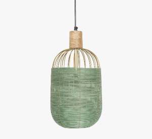 Lámpara colgante personalizada de madera y metal para decoración del hogar - Product Image 2