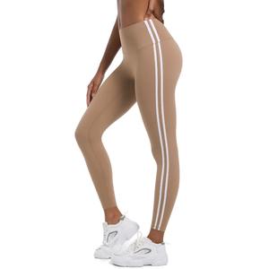 Mallas de yoga 100% algodón personalizadas al por mayor para mujer, mallas largas de cintura alta para gimnasio, mallas de punto informales con bolsillos para mujer - Product Image 6