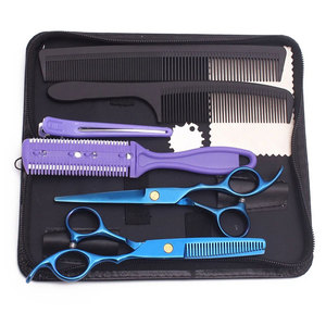 Logo personnalisé professionnel arc-en-ciel droite coiffure ciseaux de coiffeur lame tranchante avec poignée en acier pour la coupe de beauté - Product Image 4