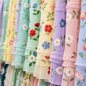 Hot Bán Bán Buôn Hoa Voan Vải Trung Quốc Của Phụ Nữ Vải Miễn Phí Mẫu In 100D Voan Vải - Product Image 5