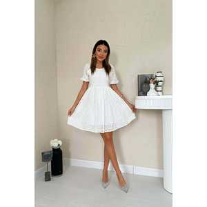 Vestido de encaje blanco natural al por mayor con cintura natural y característica transpirable - Product Image 5