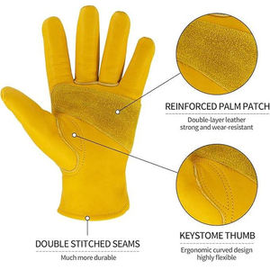 Gants de travail en cuir fendu pour les tâches lourdes, idéaux pour la construction, l'aménagement paysager, le soudage et les travaux de sécurité en extérieur - Product Image 3