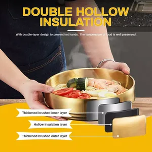 Cuenco grande para servir comida de cocina de latón macizo de Color dorado mate, decoración de mesa redonda de calidad de lujo, cuencos para Mezclar alimentos al mejor precio - Product Image 3