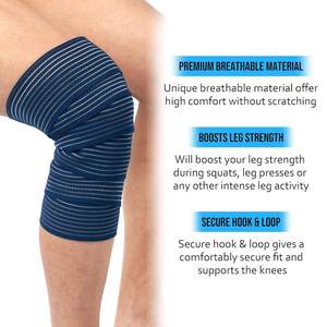 Logo personnalisé Powerlifting Genouillère Wraps Strap Heavy Duty Power Lifting Genou Wraps compression Workout Gym Accessoires - Product Image 6