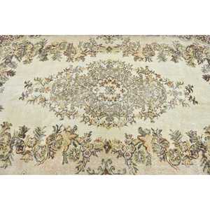 5.6x8.9 ft Vintage Rug, Rug, <b>Brown</b> Patchwork Rug <b>Wool</b> - Product Image 4