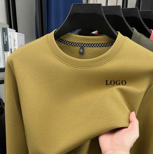 เสื้อยืดแขนสั้นลำลองผู้ชายทรงเข้ารูป ผลิตจากโรงงานโดยตรง ผ้าโพลีเอสเตอร์/คอตตอนเนื้อหนา ย้อมเส้นด้าย สีพื้น จากบังกลาเทศ - Product Image 2