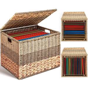 Grand panier de rangement en jacinthe d'eau naturelle tissé à la main, panier de rangement artisanal, vente en gros, fabrication écologique au Vietnam - Product Image 2