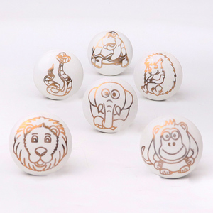 Kids Door Knobs - Kids Wardrobe Door Knobs - Cute Ceramic Design
