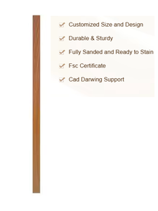 Mejor venta 5060P 34 "balaustre cuadrado plano arce duro belleza moderna piezas de escalera de madera maciza de EFS Vietnam - Product Image 3