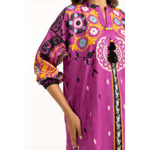 ชุดเซ็ตโบฮีเมียนพิมพ์ลายแจ็คการ์ด รุ่น IPST-44979 ชุดสองชิ้นสำหรับผู้หญิง สำหรับฤดูใบไม้ผลิ/ฤดูร้อน ไซส์ XS/XS เสื้อตัวบน - Product Image 3