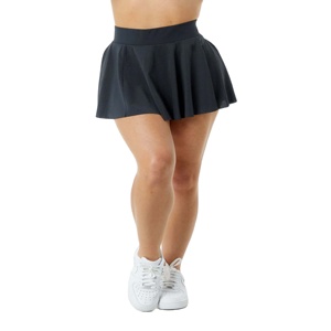 Falda negra de cintura alta para mujer 100% poliéster Jersey tejido largo algodón compresión forrado malla con bordado talla XS - Product Image 1