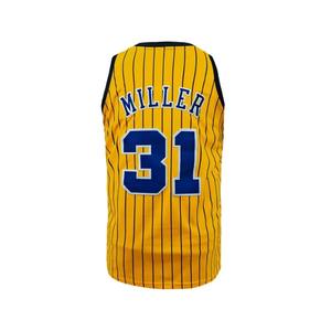 <b>Men's</b> Basketball Jersey, #31 In <b>Yellow</b>, Embroidered & Stitched Basketball Tank Top, Sleeveless Sports <b>Shirt</b> - Product Image 2