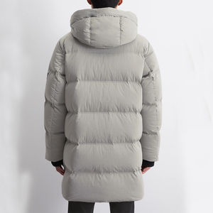 Longue veste d'hiver coupe-vent imperméable à col montant pour hommes nouveau design de tissu en toile - Product Image 3