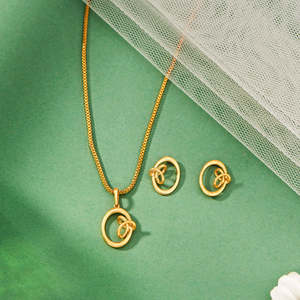24K Gold Plated Luxury <b>Bridal</b> <b>Jewelry</b> <b>Set</b> with Copper Base - Product Image 1