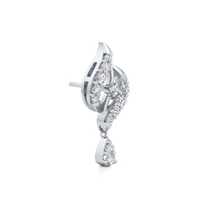 IGI Certified Lab Grown Diamond Leaf <b>Drop</b> Earrings Solid 925 Sterling Silver Dangle Earrings with Teardrop Accent for Women - Product Image 2