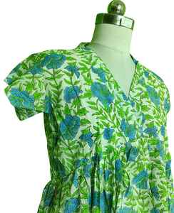 Premium Indian Cotton <b>Maxi</b> <b>Dress</b> 57 Long Hand Block Printed Floral Boho Summer <b>Dress</b> for Women Lightweight S/M Cotton Beach - Product Image 4