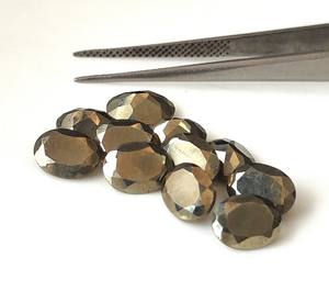 Prix de gros Pyrite naturelle facettée, pierre précieuse en vrac, taille ovale 3x5mm-20x30mm, couleur dorée pour la fabrication de bijoux KHATUSHYAM GEMS - Product Image 6