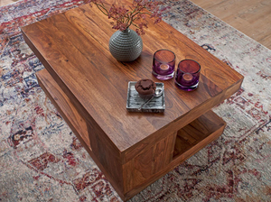 Mesa de Centro Extensible Moderna de Madera Maciza de Primera Calidad, Color Personalizado, Diseño Personalizable con Acabado en Nogal - Product Image 4