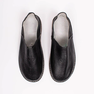 รองเท้าแตะหนังแท้ที่ทำด้วยมือมีซับในฤดูร้อนสำหรับทุกเพศน้ำหนักเบาเป็นมิตรต่อสิ่งแวดล้อมรองเท้าลำลองส้นเตี้ยใส่สบายสีดำมะกอก - Product Image 3