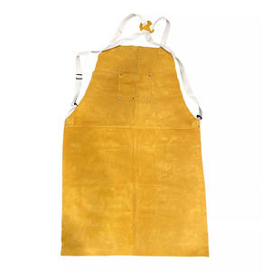 Heavy Weight Cowhide Side Split Leather Bib Apron Pockets Industrial Abrasion Resistant <b>Firefighting</b> Construction BBW Welders - Product Image 3