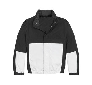 Veste coupe-vent en nylon respirant à blocs de couleur, taille plus, fermeture éclair, tissu tissé, vêtement d'extérieur pour l'été - Product Image 5
