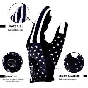 Guante de Golf INDEX para Mano Derecha, Dedos Completos, Cuero PU, Impresión por Sublimación con Estrellas y Rayas, Unisex, para Gimnasio y Deportes - Product Image 3