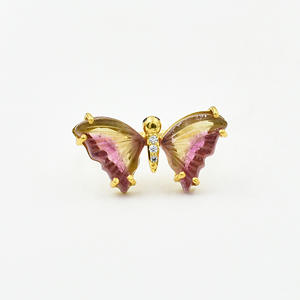 Anillos de Boda de Plata de Ley 925 con Turmalina Natural Multicolor, Joyería Étnica para Mujer, Regalo al por Mayor - Product Image 1