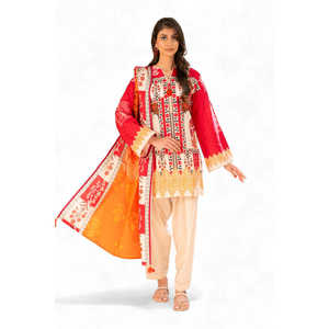 Traje Salwar Kameez de 3 Piezas en Algodón Khaddar Estampado con Dupatta para Festivales, Ropa Étnica, Estilo Pakistaní, Vestido Indio SD-52254 - Product Image 5