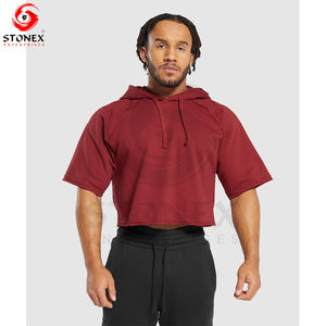 Sudadera con capucha de gran tamaño streetwear de alta calidad fabricantes 500 GSM peso pesado boxy cropped 100% algodón Sudadera con capucha hombres - Product Image 6