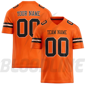 Camiseta de Fútbol Personalizada Naranja para Hombre, Transpirable, de Poliéster, con Impresión por Sublimación, Nombre del Equipo, Número, BLOODLINE OEM, Fusión sin Costuras - Product Image 4