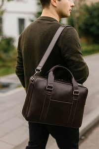 Luxury Leather <b>Men</b> Laptop <b>Bag</b> Wholesale OEM Custom Logo Briefcase Business Travel Messenger Shoulder Tote LPG-0312 - Product Image 2