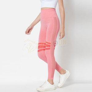 Mallas deportivas de punto sin costuras transpirables de cintura alta personalizadas para mujer, mallas de cintura media para invierno, ropa deportiva de malla al por mayor - Product Image 2
