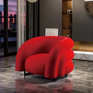 Nordic Living Room Chair Bedroom Simple Balcony Lazy Sofa Light Luxury Single Sofa Chair Internet Red Cream Colored Chair