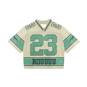 เสื้อเจอร์ซีย์ตาข่ายบาสเก็ตบอลและบาสเก็ตบอลสไตล์วินเทจคลาสสิกคุณภาพสูงสำหรับผู้ชายเสื้อผ้าอเมริกันฟุตบอล - Product Image 3