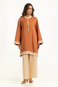 Robes en tissu pour femmes 2025, unies, col rond, manches longues, longueur genou, coupe trapèze, décontractées, respirantes, écologiques, lavables, brodées - Product Image 5