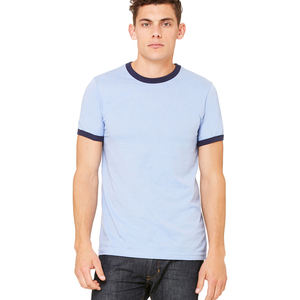 Bella + Canvas 3055C Men's <b>Jersey</b> <b>Short</b>-Sleeve Ringer T Shirt - Product Image 1
