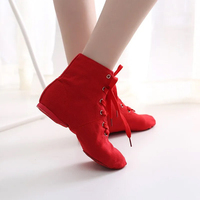 Vente en gros de bottes montantes de jazz de style classique chaussures de danse jazz à semelle fendue en cuir de vachette véritable caoutchouc souple et confortable