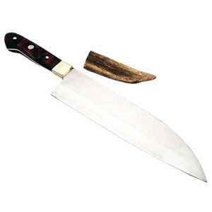 Ensemble de couteaux de chef de cuisine personnalisés faits à la main, lame damas en acier inoxydable de haute qualité avec étui en cuir pour légumes inclus - Product Image 1