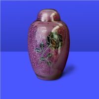 Urna Grande Rosa Bonita con Tapa de Dom Top, Urna Funeraria para Cenizas de Adultos, Ataúd para Guardar Cenizas a Bajo Precio