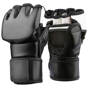 Gants de MMA en cuir ajustables à demi-doigts, antidérapants, avec support de poignet pour la fermeture, pour le kickboxing, la cage de combat, l'entraînement, le sac de frappe - Product Image 3