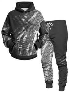 Conjuntos de chándal para hombre Sudadera con capucha y pantalones Mujer Jersey con capucha de color sólido + Pantalones Traje Ropa deportiva informal Conjuntos Hombre - Product Image 6